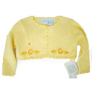 Girls NWT 2nd Step Sunny Yellow Flowers Spring/Summer Sweater